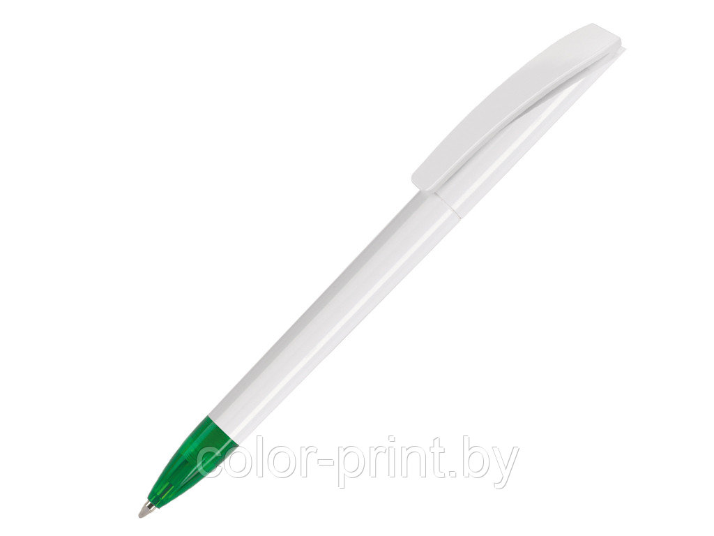 Ручка шариковая, пластик, белый/зеленый Evo