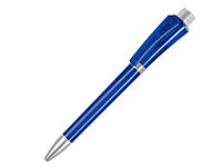 Ручка шариковая, пластик, синий, прозрачный Optimus