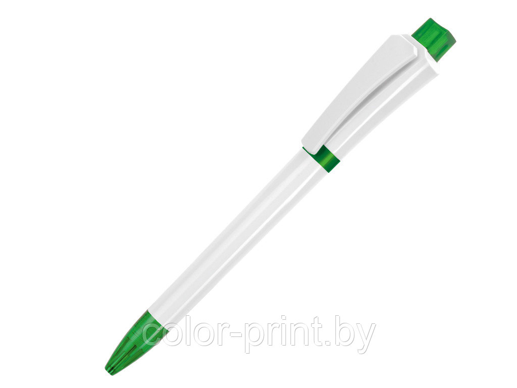 Ручка шариковая, пластик, белый/зеленый, Optimus