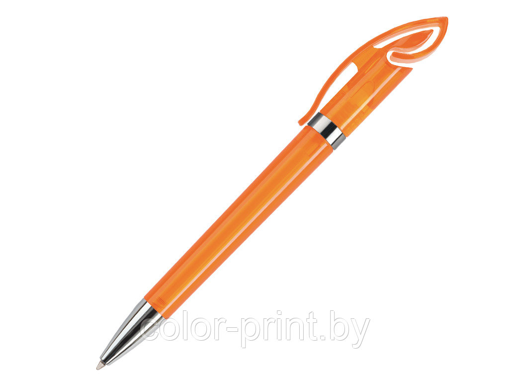 Ручка шариковая, пластик, оранжевый, прозрачный Cobra