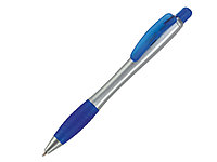 Ручка шариковая, пластик, серебро/синий Aston
