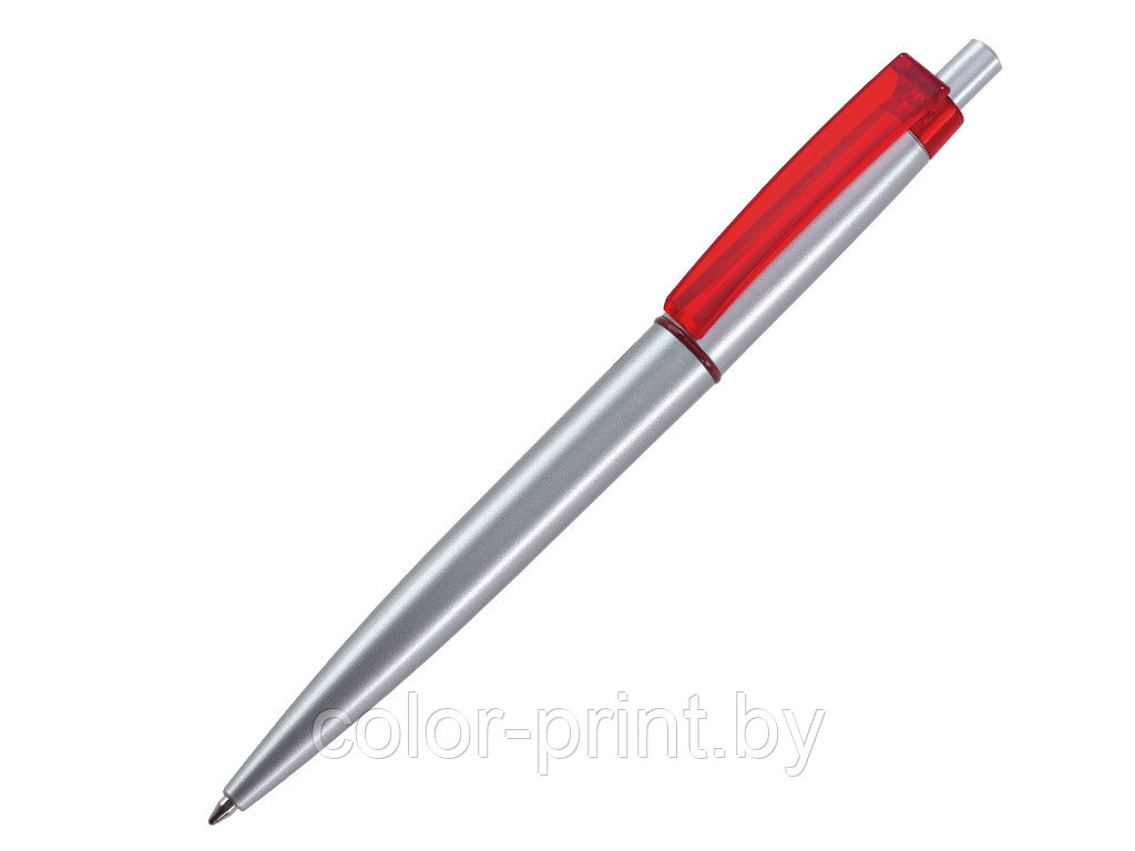 Ручка шариковая, пластик, серебро/красный Primo