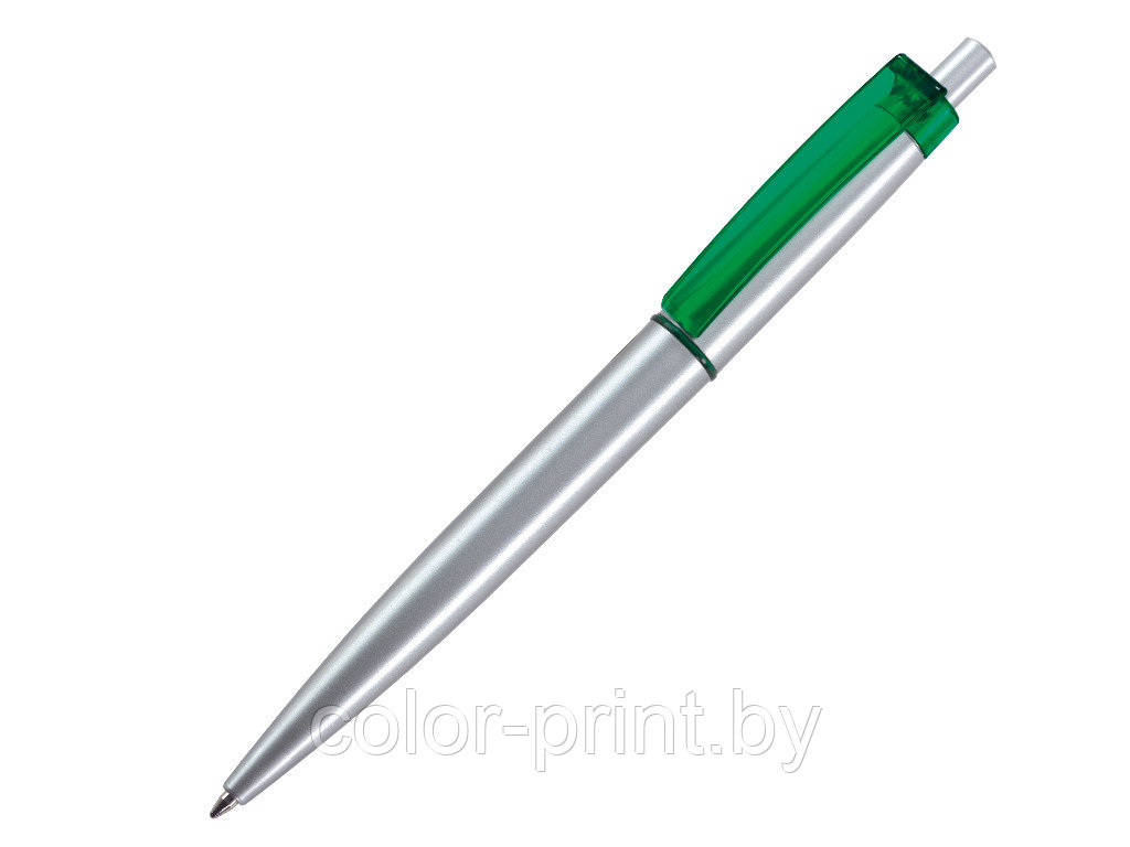 Ручка шариковая, пластик, серебро/зеленый Primo