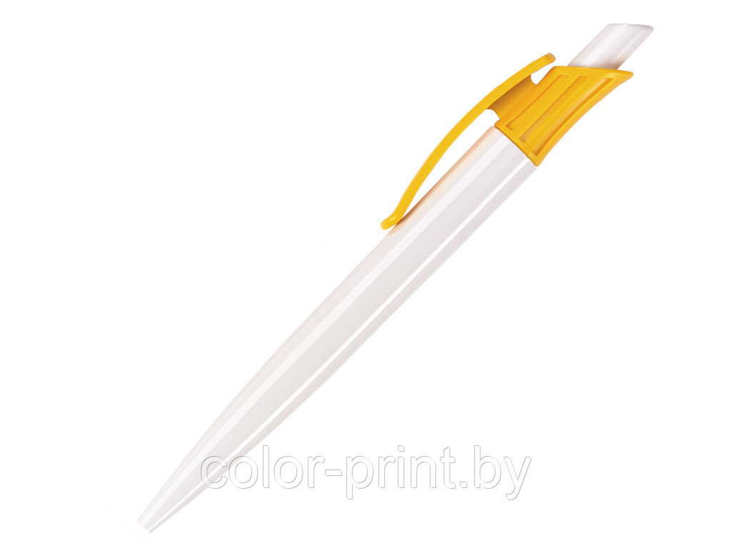 Ручка шариковая, пластик, белый/желтый Gladiator