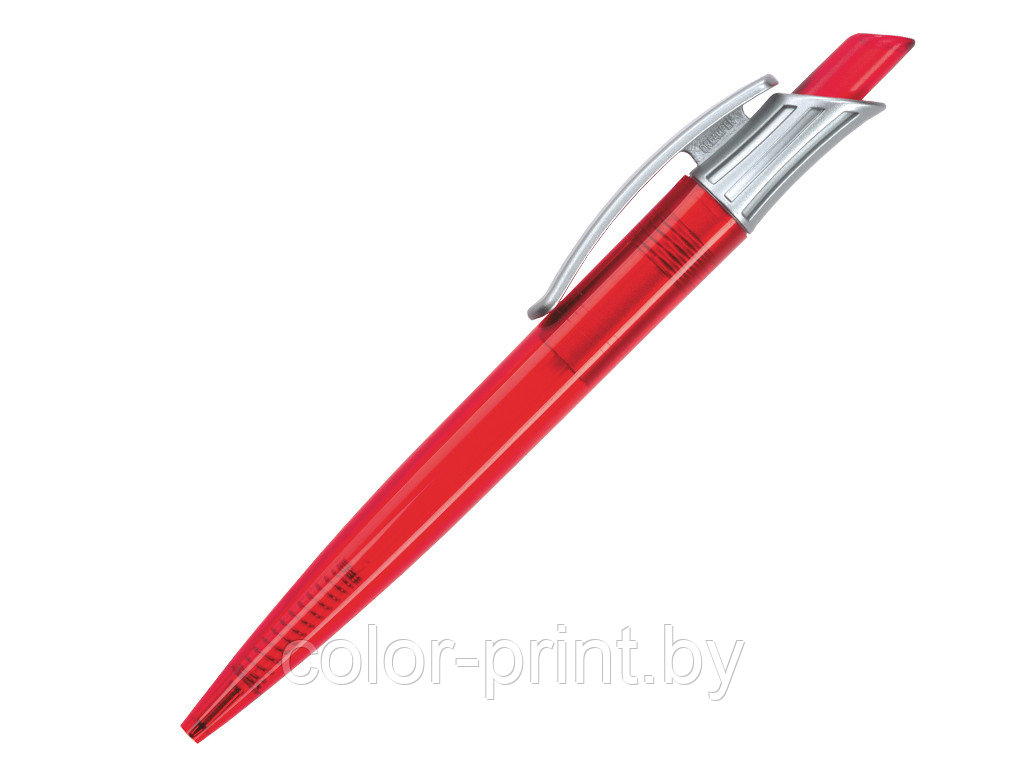 Ручка шариковая, пластик, красный/серебро Gladiator