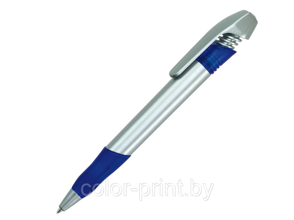 Ручка шариковая, пластик, серебро/синий Nemo