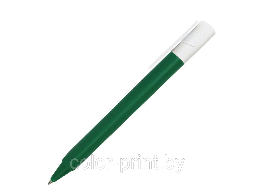 Ручка шариковая, треугольная, пластик, софт тач, зеленый/белый, PhonePen, фото 1