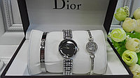 Красивый женский набор, Часы, два браслета Dior