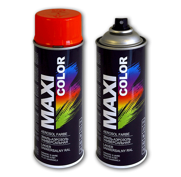 MAXI COLOR 1018MX Эмаль-аэрозоль универсальная RAL1018 цинково-желтая 400мл - фото 1 - id-p97411359