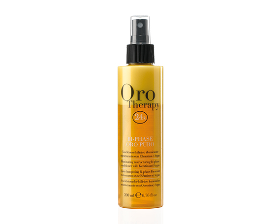 Fanola Oro Therapy 24k Oro Puro Несмываемый восстанавливающий двухфазный кондиционер с кератином (200 мл)