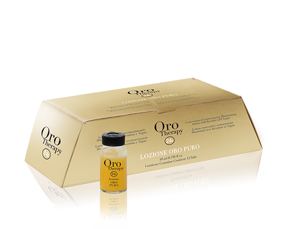 Fanola Oro Therapy 24k Oro Puro Концентрированный восстанавливающий лосьон с кератином, аргановым маслом
