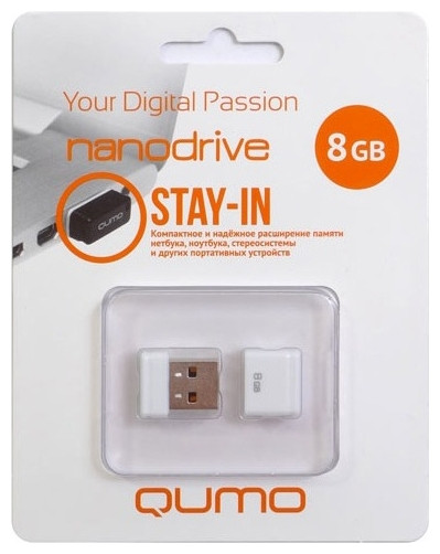 USB Flash QUMO NanoDrive 8Gb White - фото 1 - id-p97448289
