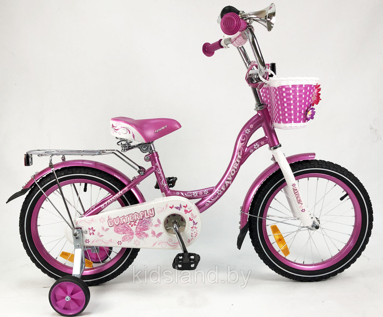 Детский велосипед Favorit Butterfly 18" фиолетовый - фото 1 - id-p97448813
