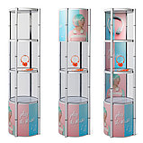 Выставочная витрина SPB - 50 х 206 см складная led-подсветка панели сумка-кейс, фото 6