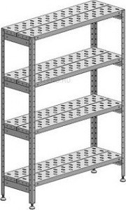 Стеллаж решетчатый 4-х уровневый Марихолодмаш С-4Р-0,5/1,2/1,8