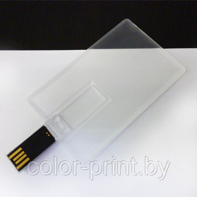 Флеш накопитель USB 2.0 в виде кредитной карты, пластик, прозрачный, 8 Gb