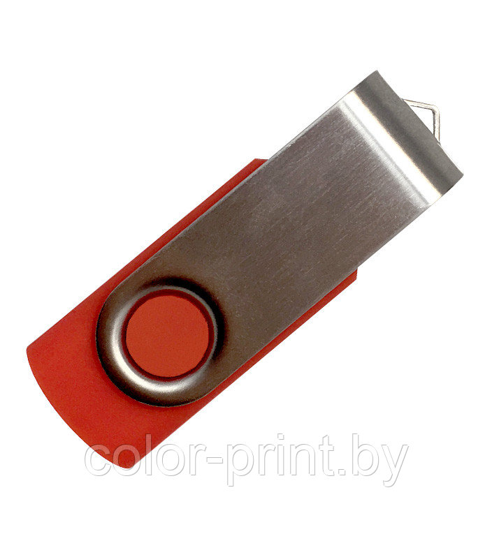 Флеш накопитель USB 2.0 Twister Color Mix, пластик Софт Тач/метал, красный/серебро, 16 Gb