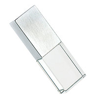 Флеш накопитель USB 2.0 Crystal , металл/стекло, прозрачный/серебристый, подсветка белым, 16Gb