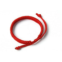 Красная нить-браслет от сглаза "77 узлов" (код.0129)