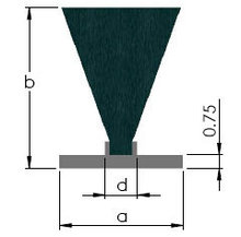 Щёточный уплотнитель вставной 4,8х25 mm Чёрный RAL7021 - 200м