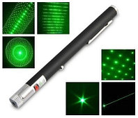 Зеленая лазерная указка 50 мвт с 5 насадками Green laser Pointer (код.9-3941)