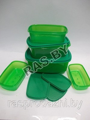 Набор пластиковых зеленых контейнеров для продуктов Stay Fresh Green 10 предметов (код.9-1757) - фото 1 - id-p97507658