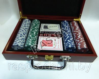 Профессиональный набор для покера 200Pc Poker Game Set в деревянном кейсе "0023" (код.9-1616) - фото 1 - id-p97507738