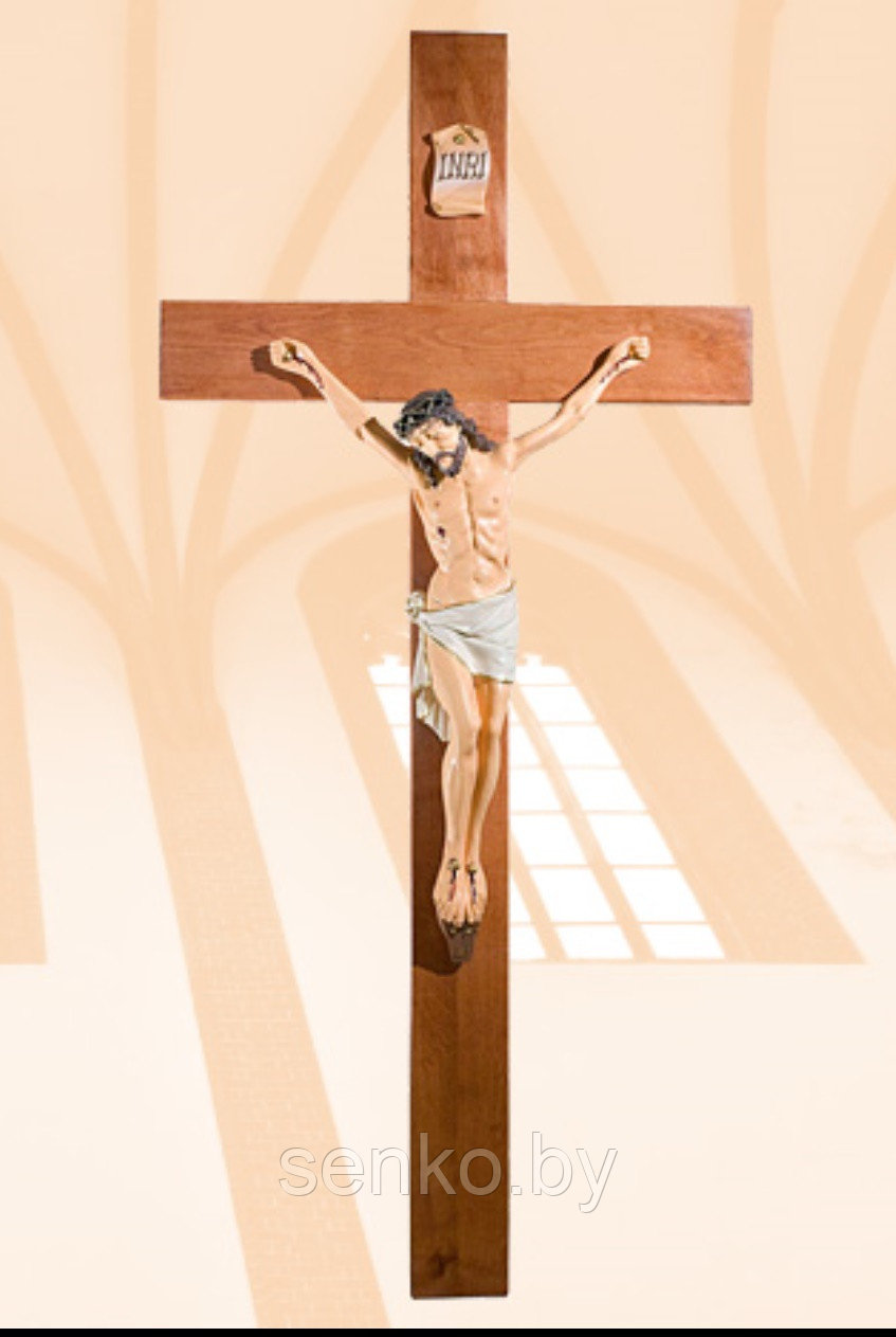 Крест деревянный с распятием 65см - фото 1 - id-p97583046