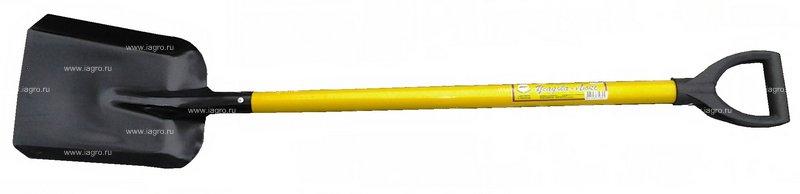 Лопата прямоугольная с желтым металлизированным черенком и V-p