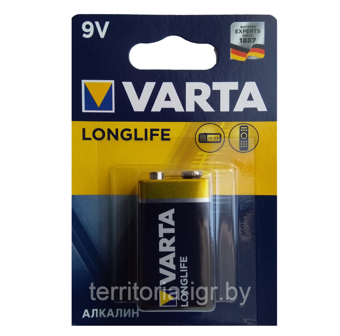 Батарейка Longlife 6LR61 Крона Varta - фото 1 - id-p97696318