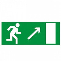 Знак "Направление к эвакуационному выходу" (по лестнице направо вверх). арт. Э03