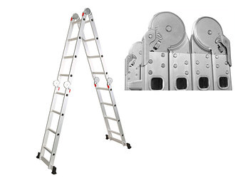 ST9732-04 Лестница алюминиевая многофункциональная шарнирная 4х4 ступеней STARTUL