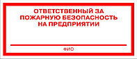 Информационный знак "Ответственный за пожарную безопасность на предприятии", арт. П019