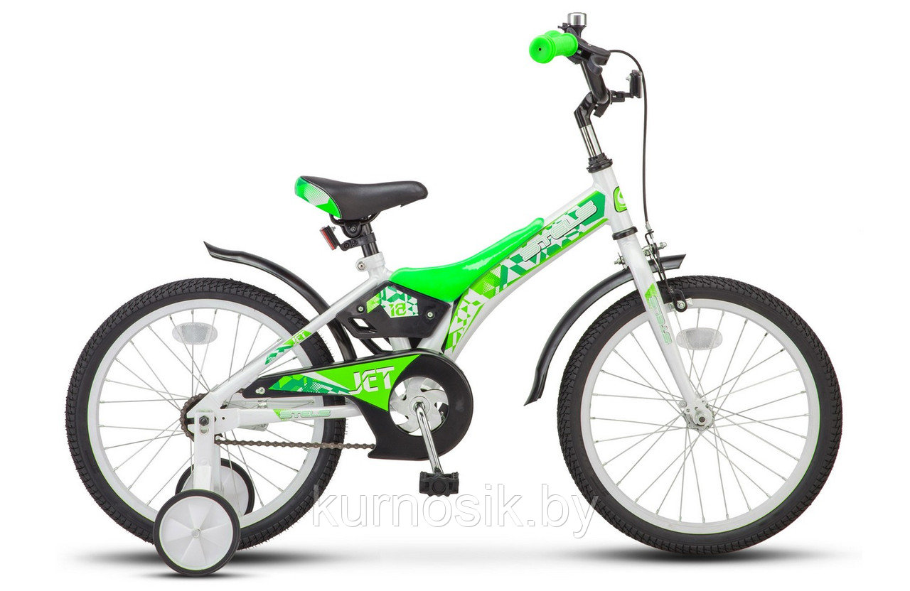 Велосипед STELS Jet 18" Z010 (от 4 до 8 лет) Бело-салатовый - фото 1 - id-p97780242