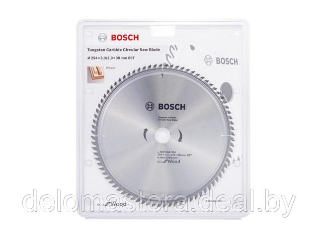 Пильный диск 254х30 мм 80 зуб. по дереву ECO WOOD BOSCH (твердоспл. зуб) 2608644384 (оригинал)