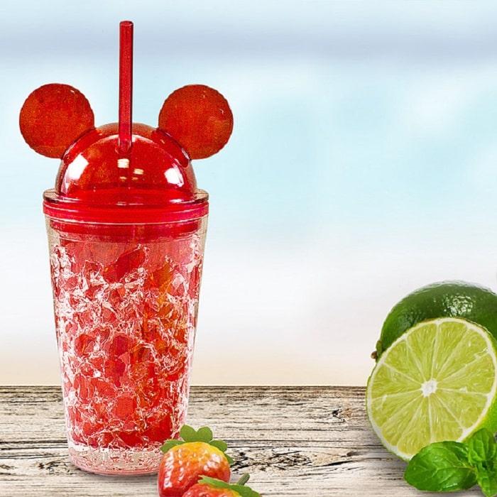 Ледяной стакан «Микки Маус» с трубочкой красный