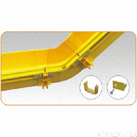 Внутренний изгиб 45° оптического лотка 240 мм, желтый, LAN-OT240-IC45