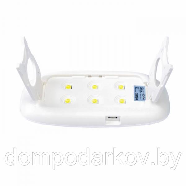 Лампа для гель-лака LuazON LUF-12, LED, 6 Вт, USB, компактная, 6 диодов, белая - фото 4 - id-p97839666