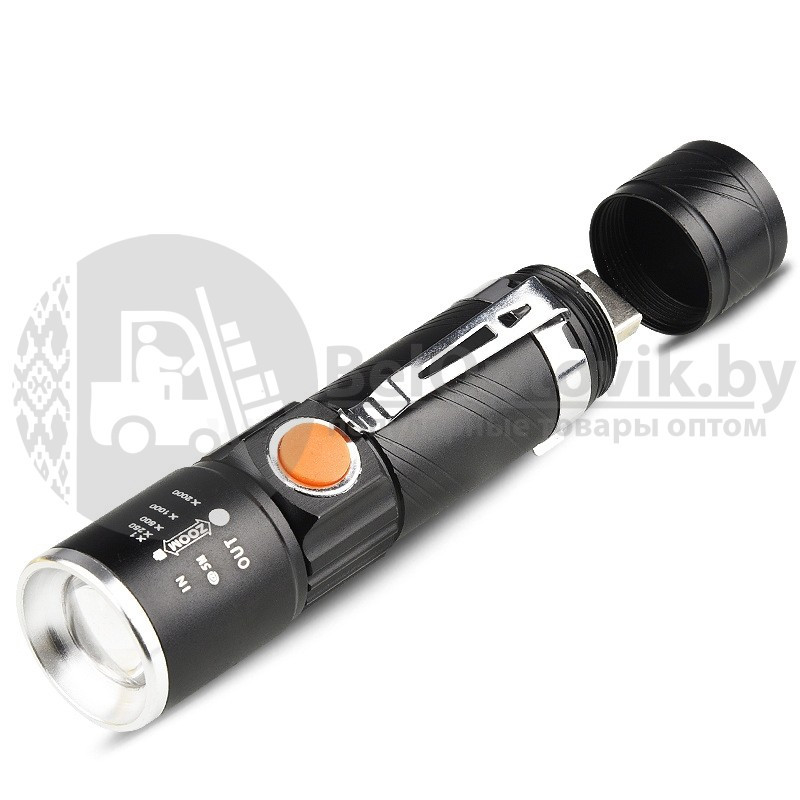 Ручной светодиодный фонарь с USB Forex World аккумуляторный с фокусировкой HL-616-T6 (USB, 3mode) - фото 6 - id-p97839352