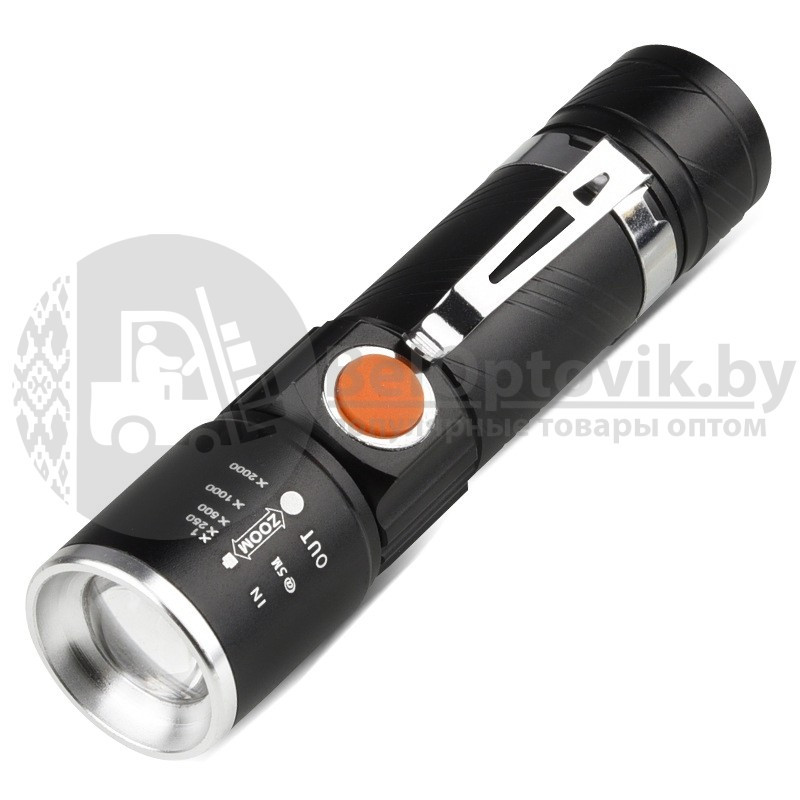Ручной светодиодный фонарь с USB Forex World аккумуляторный с фокусировкой HL-616-T6 (USB, 3mode) - фото 7 - id-p97839352