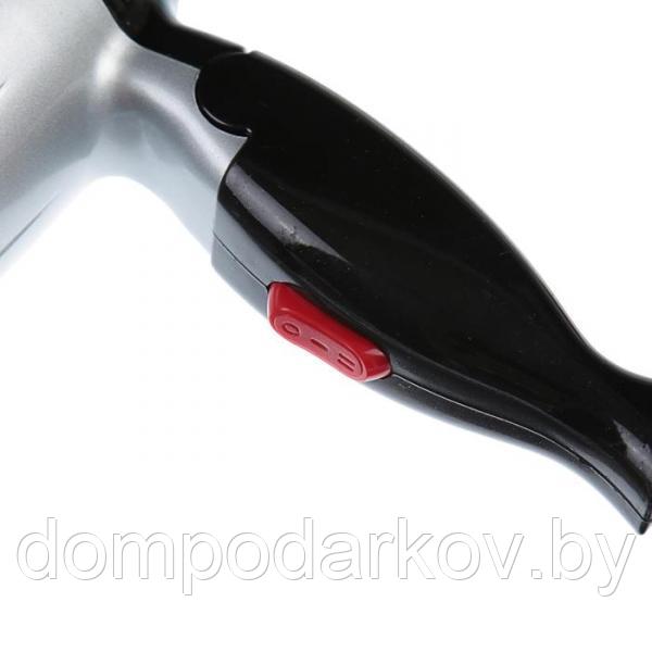 Фен для волос LuazOn LF-38, 1600 Вт, складная ручка, серебро с черным - фото 3 - id-p97839688