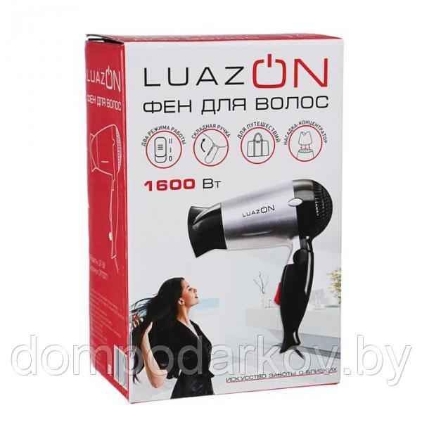 Фен для волос LuazOn LF-38, 1600 Вт, складная ручка, серебро с черным - фото 6 - id-p97839688