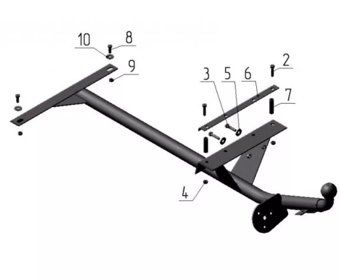 Фаркоп Avtos VAZ 2113,2114,2108,2109 (без снятия бампера)