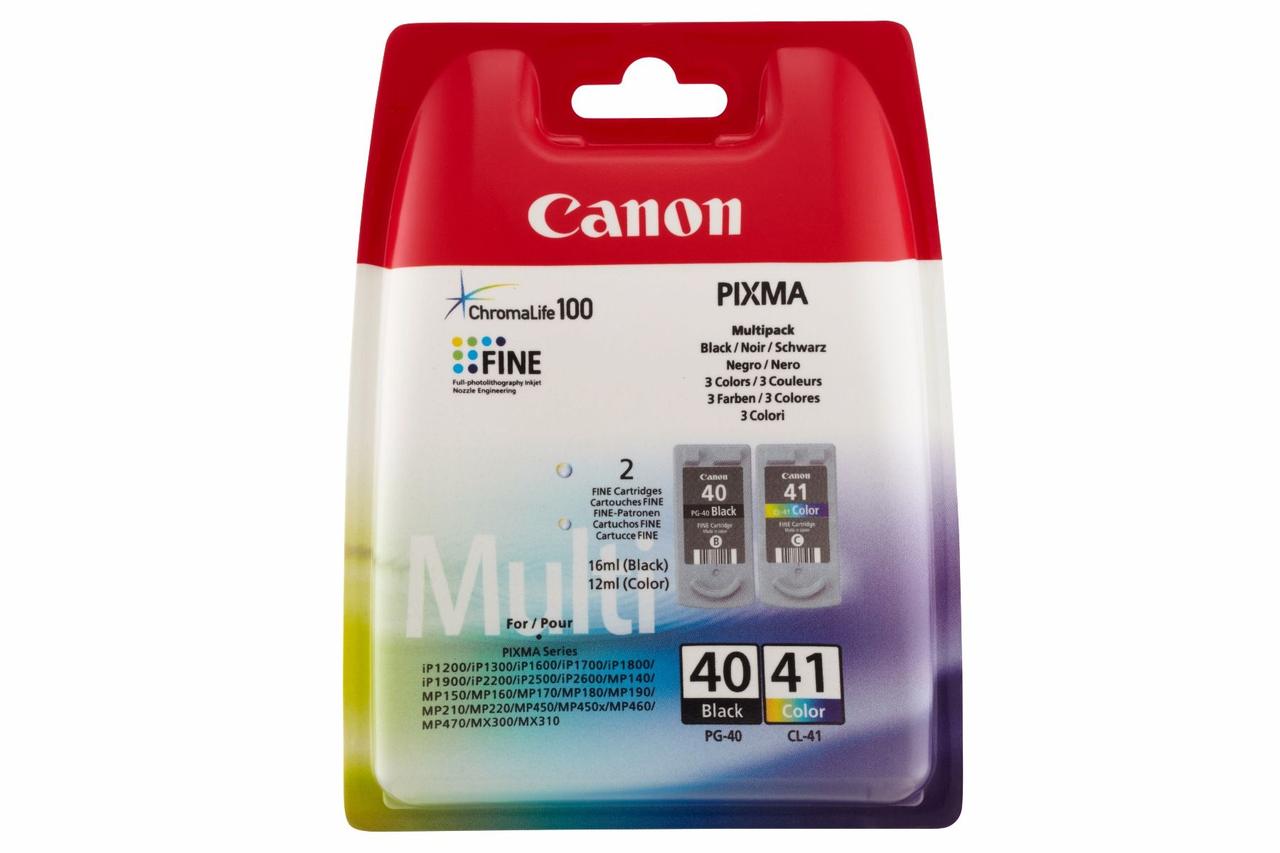 Набор картриджей PG-40 + CL-41/ 0615B043 (для Canon PIXMA iP1200/ MP140/ MP160/ MP210) чёрный + цветной - фото 1 - id-p26159352