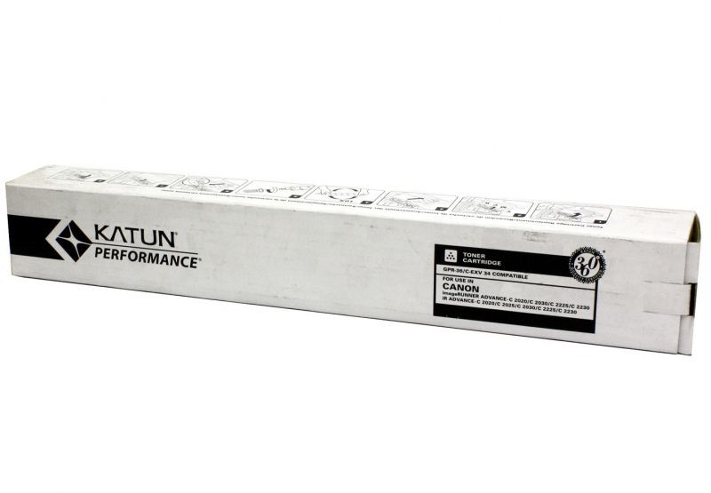 Картридж C-EXV34Bk/ 3782B002 (для Canon imageRUNNER Advance C2000/ C2025/ C2030/ C2225) Katun, чёрный