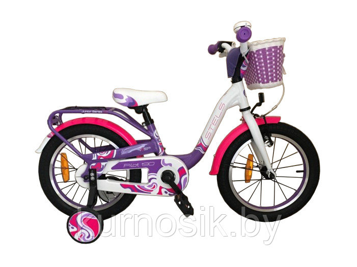 Велосипед STELS Pilot-190 16" V030 (от 4 до 8 лет) Фиолетовый/розовый/ белый - фото 1 - id-p97883539