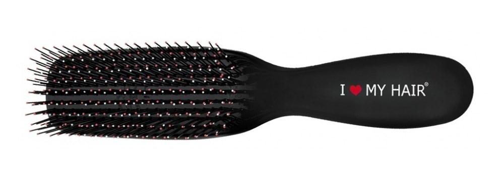 Парикмахерская щетка I LOVE MY HAIR 1503 черная глянцевая микро