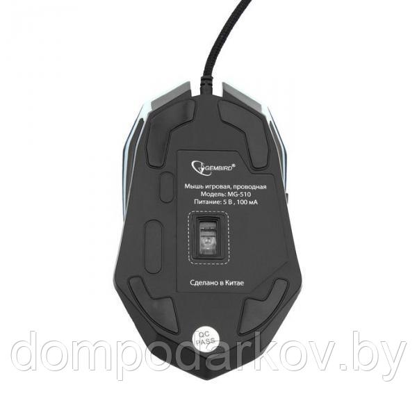 Мышь Gembird MG-510, игровая, проводная, оптическая, 5 кнопок, 3200 dpi, подсветка, черная - фото 6 - id-p97914181
