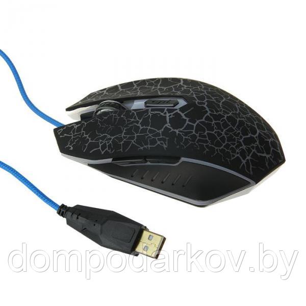 Мышь Qumo Dragon War Terra, игровая, проводная, оптическая, подсветка, 3200 dpi, USB,черная - фото 1 - id-p97914183
