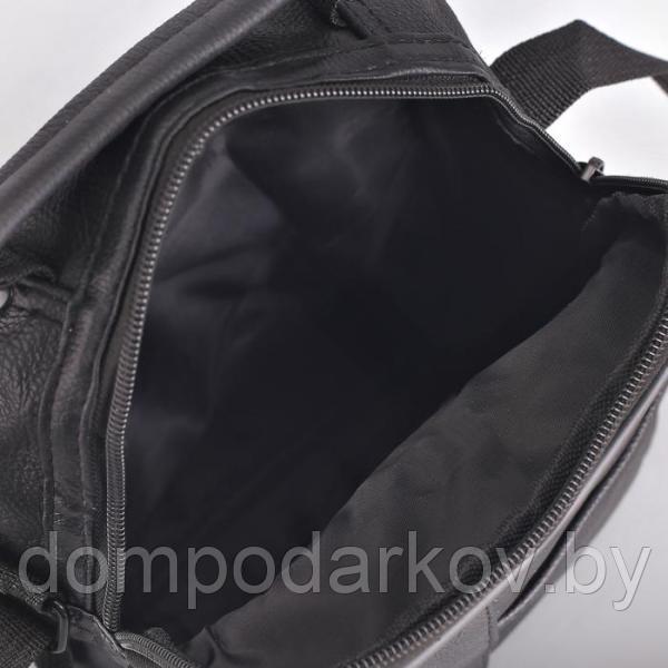 Сумка мужская, отдел на молнии, 4 наружных кармана, регулируемый ремень, цвет чёрный - фото 5 - id-p97914201